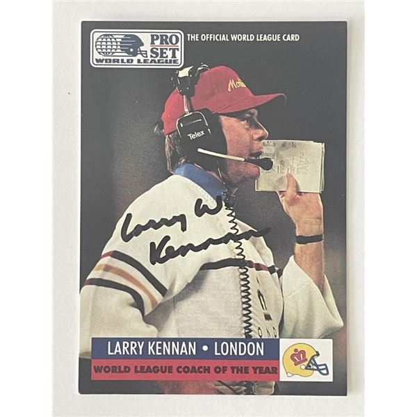 London Monarchs Larry Kennan signed 1991 Pro Set World League #703 trading card