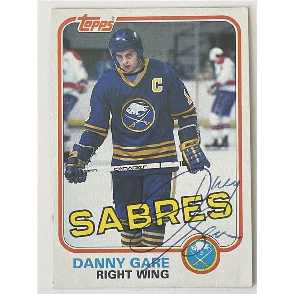 Buffalo Sabres Danny Gare 1981 Topps #14 signed trading card