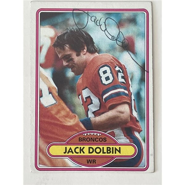 Denver Broncos Jack Dolbin 1990 Topps #176 signed trading card