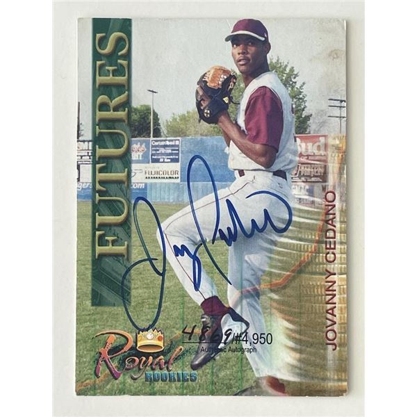 Jovanny Cedano signed 2000 Royal Rookies Futures trading card