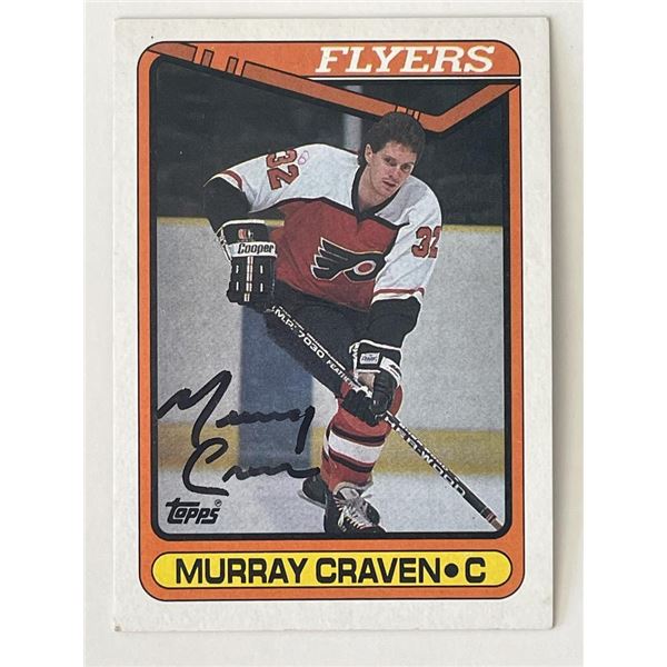 Philadelphia Flyers Murray Craven 1990 Topps #318 signed trading card