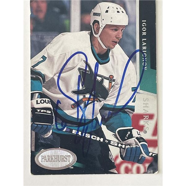 San Jose Sharks Igor Larionov 1993 Upper Deck #185 signed trading card