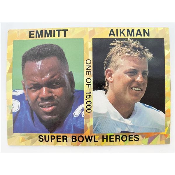 Super Bowl Heroes Emmitt Smith & Troy Aikman Football Card