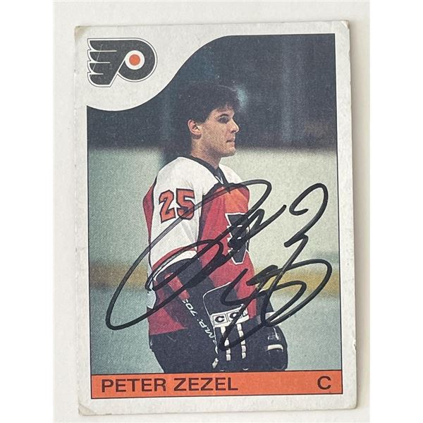 Philadelphia Flyers Peter Zezel 1985 Score #25 signed trading card