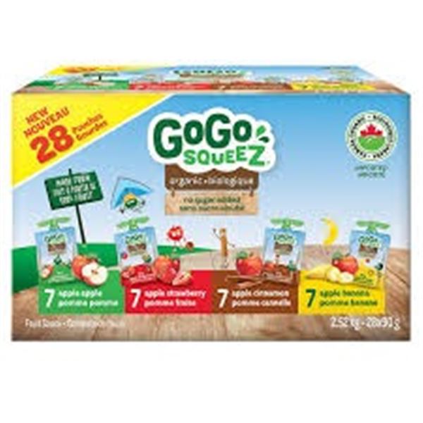 NEW W BOX 28 X 90G GOGO SQUEEZ VARIETY PACK