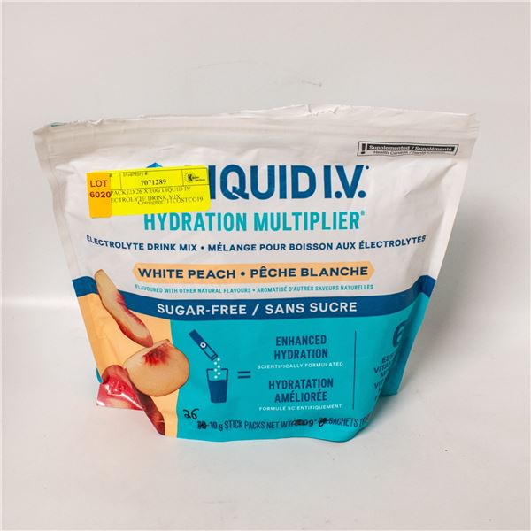 REPACKED 26 X 10G LIQUID IV ELECTROLYTE DRINK MIX