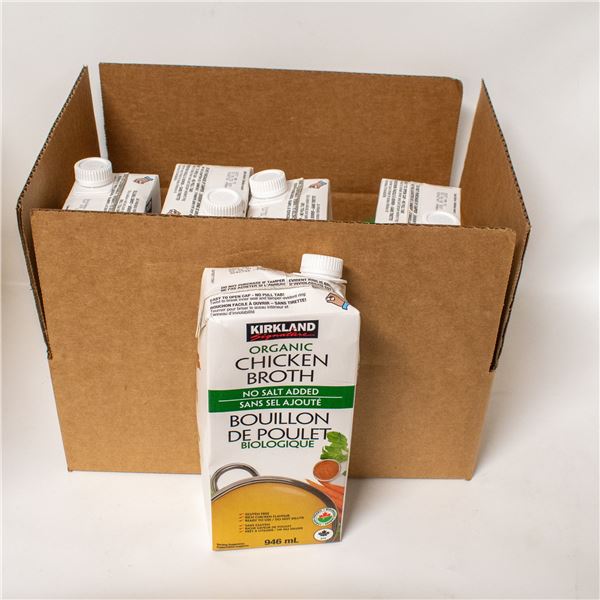 REPACKED 6 X 946ML KIRKLAND CHICKEN BROTH