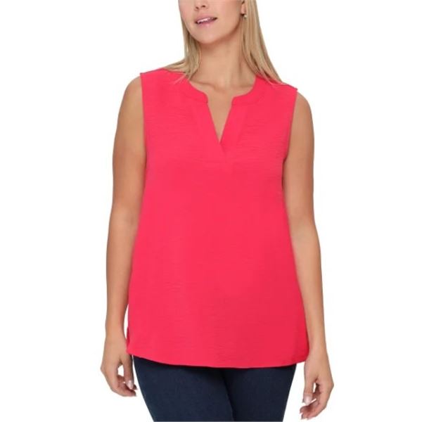 NEW RACHEL ROY DARK PINK SLLEVELESS SHIRT SZ XL