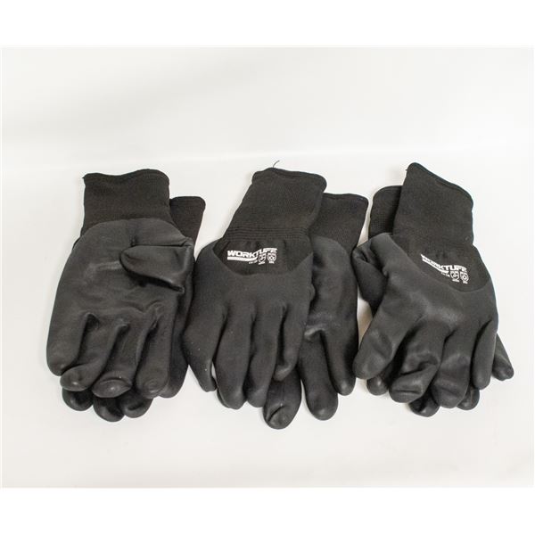 REPACKED 4 PAIRS OF WORKTUFF WINTER WORK GLOVES ME