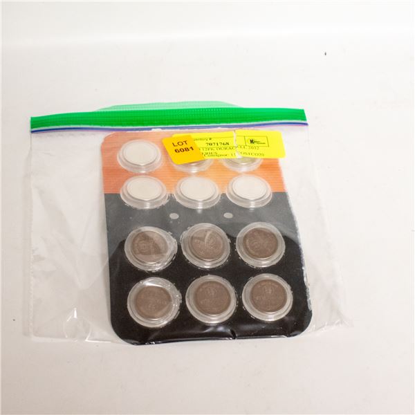 REPACKED 12PK DURACELL 2032 COIN BATTERIES