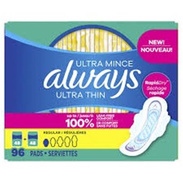96 PADS ALWAYS ULTRA THIN REGULAR PADS