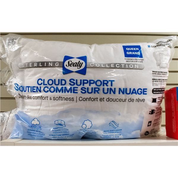 2PK SEALY CLOUD PILLOWS QUEEN SIZED