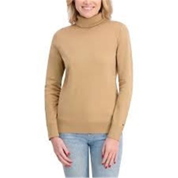 NEW TOMMY HILFIGER WOMENS TURTLENECK SMALL BEIGE