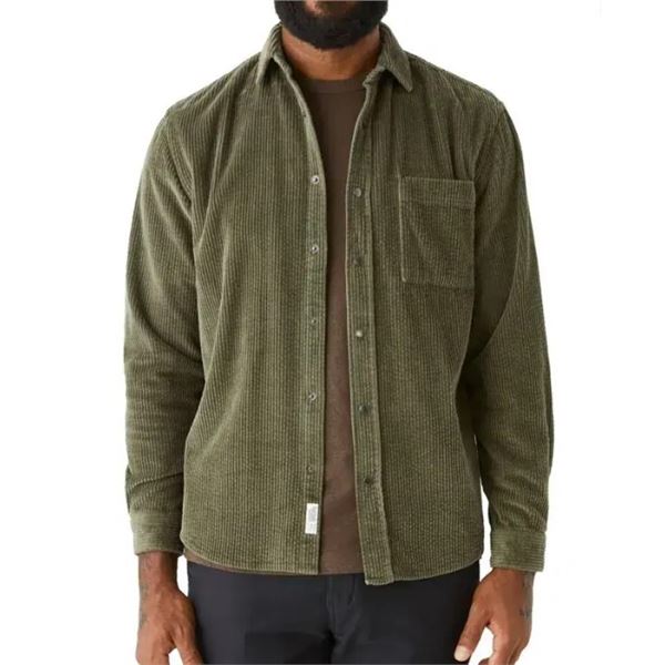 NEW FRANK AND OAK WASHED ORGANIC CORDUROY SHIRT