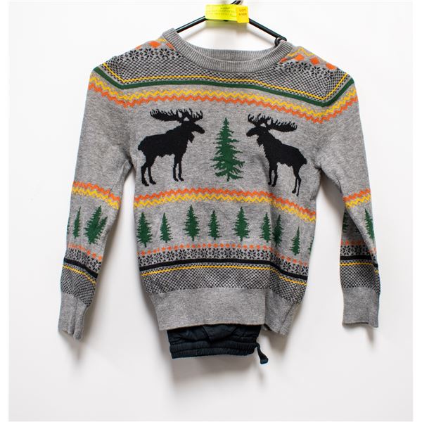 NEW ANDY AND EVAN HOLIDAY MOOSE SWEATER SET 4T