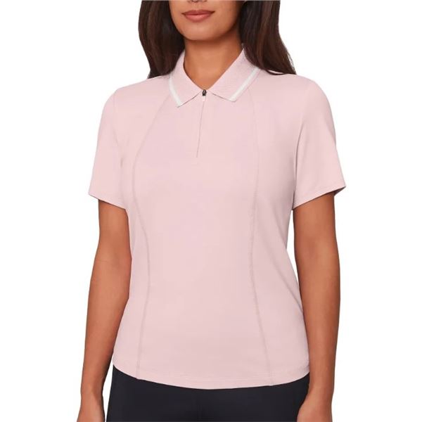 NEW MONDETTA WOMEN'S SHORT SLEEVE PIQUE SHIRT SZ M