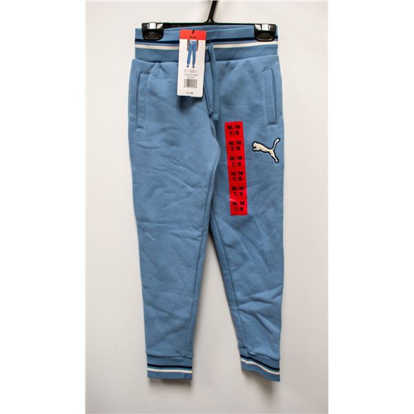NEW PUMA GIRLS JOGGER PANTS LIGHT BLUE SIZE MED