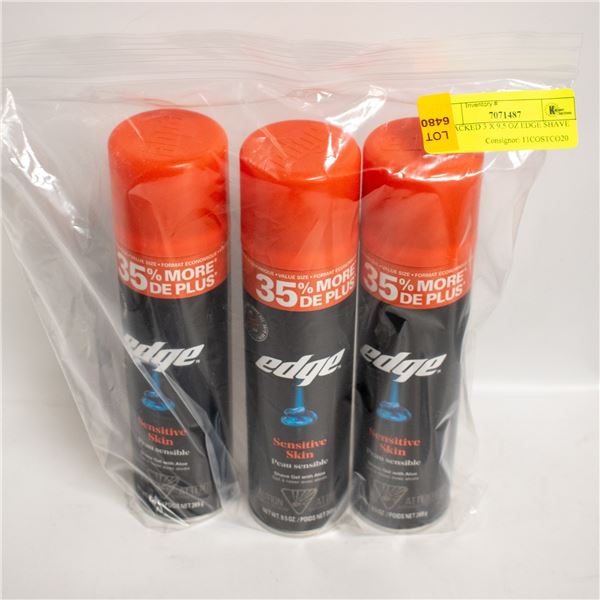 REPACKED 3 X 9.5 OZ EDGE SHAVE GEL