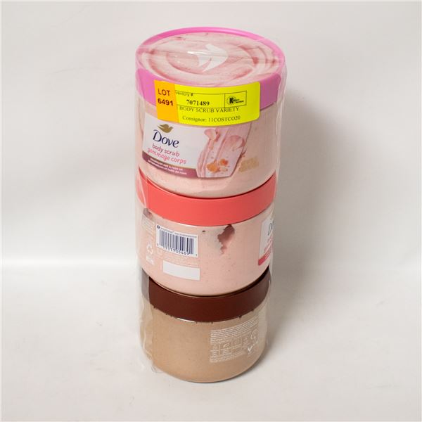 3PK DOVE BODY SCRUB VARIETY SCENTS