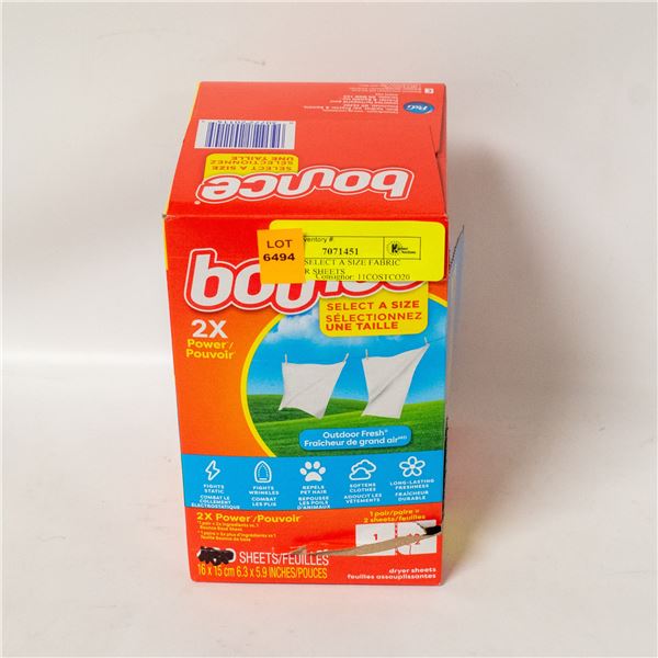 BOUNCE SELECT A SIZE FABRIC SOFTENER SHEETS