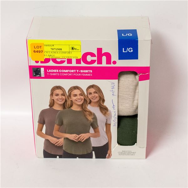 2PK BENCH LADIES COMFORT T-SHIRTS LARGE
