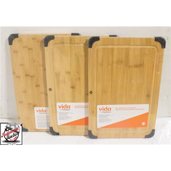 LOT OF 3 NEW PADERNO CUTTING BOARDS 12X18"