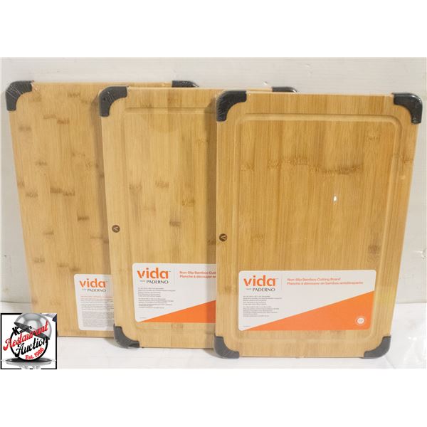 LOT OF 3 NEW PADERNO CUTTING BOARDS 12X18"