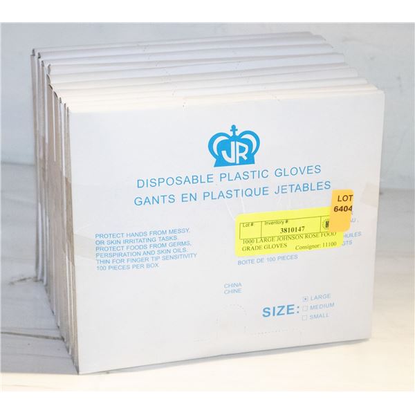 1000 LARGE JOHNSON ROSE FOOD GRADE GLOVES