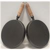 Image 4 : SET OF 2 NEW CAST IRON 8" GRIDDLE PANS