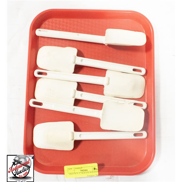 TRAY W/ 6 - 9" SILICONE SCRAPERS