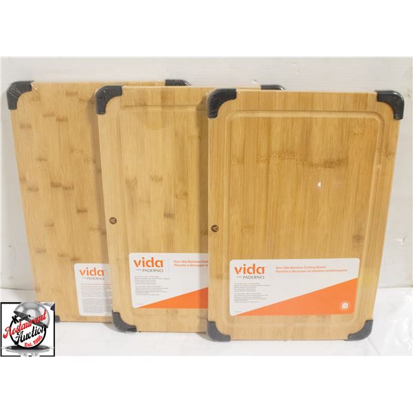 LOT OF 3 NEW PADERNO CUTTING BOARDS 12X18"