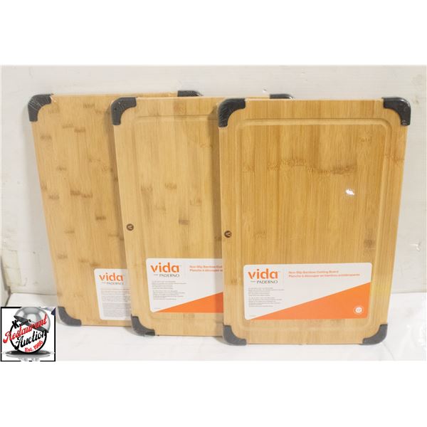 LOT OF 3 NEW PADERNO CUTTING BOARDS 12X18"