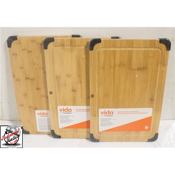 LOT OF 3 NEW PADERNO CUTTING BOARDS 12X18"