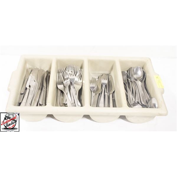 APPROX 200 ASSORTED CUTLERY W/ TRAY