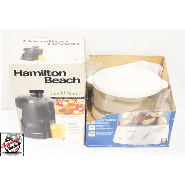 HAMILTON BEACH JUICER & B&D RICE COOKER / STEAMER
