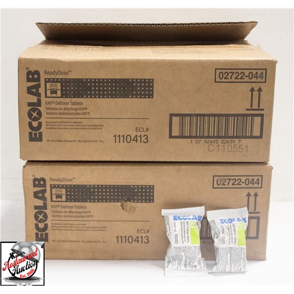 TWO BOXES OF ECOLAB KAY DELIMER TABLETS