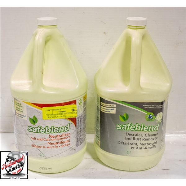 2 4 LITER BOTTLES OF SAFE BLEND DESCALER, CLEANER