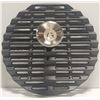Image 2 : NEW 9" VENTED ROUND ENAMEL CAST IRON GRILL PRESS