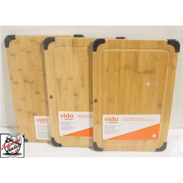 LOT OF 3 NEW PADERNO CUTTING BOARDS 12X18"