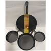 Image 4 : NEW 4 PIECE CAST IRON PAN SET - FOUR SIZES
