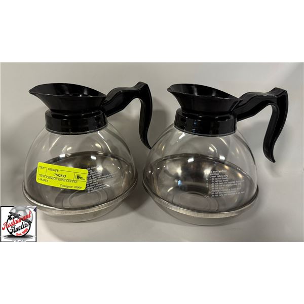 2 NEW JOHNSON ROSE COFFEE CARAFE'S