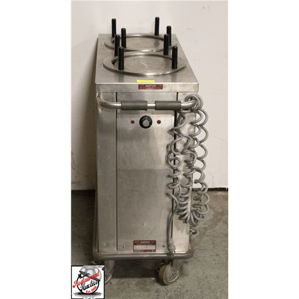 HATCH DOUBLE PLATE WARMER ON CASTORS