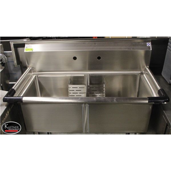 NEW CHEFS MATE DOUBLE 18" X 18" X 11" S/S SINK