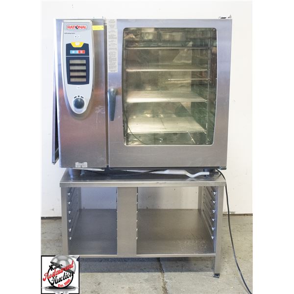 RATIONAL SCC102G NATURAL GAS COMBI OVEN W/ STAND