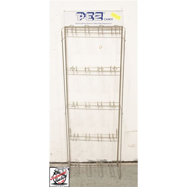 STAINLESS STEEL PEZ CANDY DISPLAY RACK