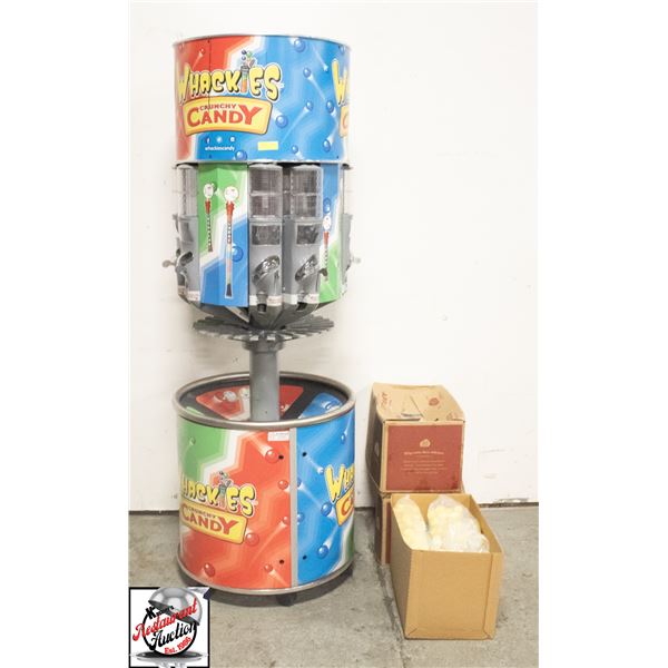 WHACKIES CRUNCHY CANDY DISPLAY UNIT 8 HEADS+TUBES