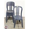 Image 1 : 4 NEW BLUE PLASTIC PATIO CHAIRS