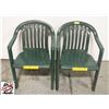 Image 1 : 2 NEW GREEN PLASTIC PATIO CHAIRS