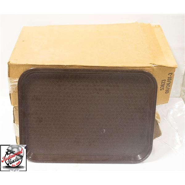 48 CHOCOLATE COLOURED 12" X 16" CAFETERIA TRAYS