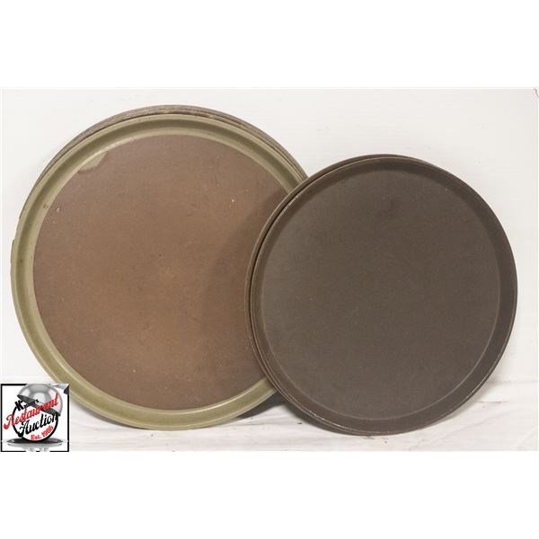 6 ASSORTED ROUND SERVING TRAYS